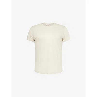 Orlebar Brown Mens Ob-t Crewneck Linen-jersey T-shirt Pebble