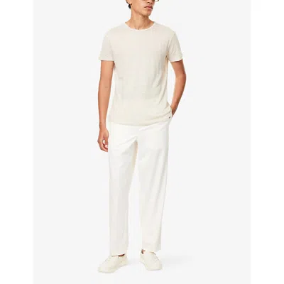 Orlebar Brown Mens Ob-t Crewneck Linen-jersey T-shirt Pebble