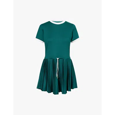 Varley Womens Trent Court 30 Stretch-jersey Mini Dress Forest Xs In Green