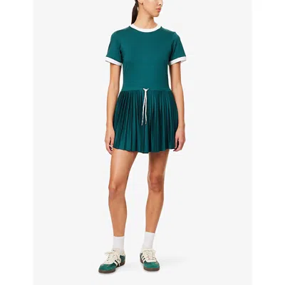 Varley Womens Trent Court 30 Stretch-jersey Mini Dress Forest Xs In Green