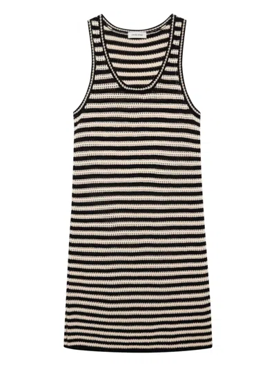 Anine Bing Arie Dress Black Ivory Stripe