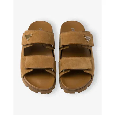 Prada Suede Triangle Sandals