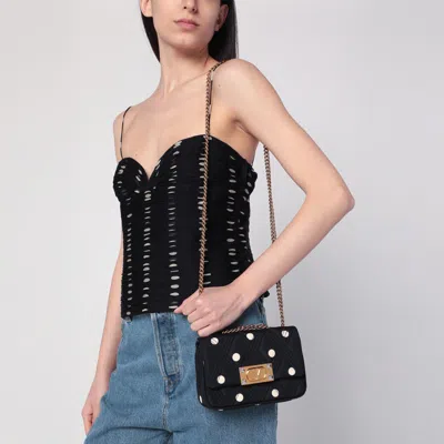Valentino Quilted Bag With Chain Strap And Studded Rivets In Black