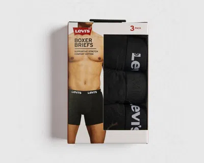 Levi's Solid Basic Boxer Briefs In Black