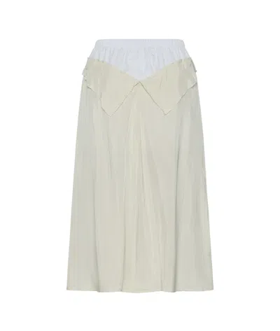 Maison Margiela Anonimato Della Fodera Della Gonna Midi In Off-white