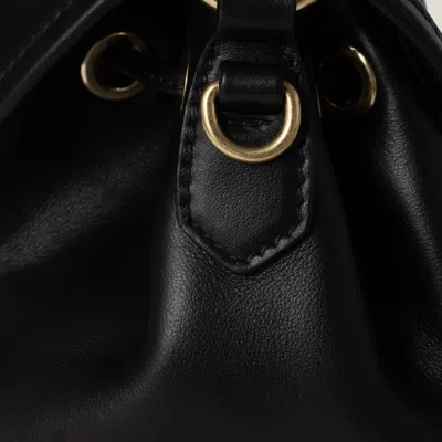 Miu Miu Leather Backpack With Front And Side Pockets