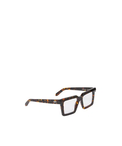Off-white Full Frame Plain Mirror In Brown