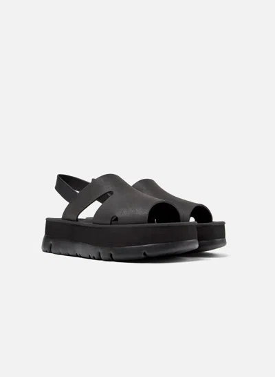 Camper Oruga Up Platform Sandal In Black