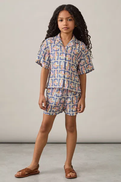 Reiss Multi 4-9 Yrs Geometric Chain Print Shorts