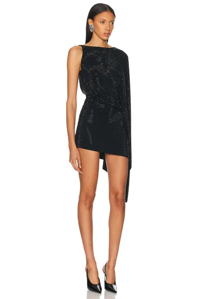 Alexandre Vauthier Macro Crystal Draped Mini Dress
