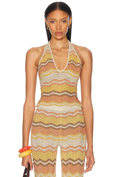 Retroféte Luz Crochet Halterneck Top