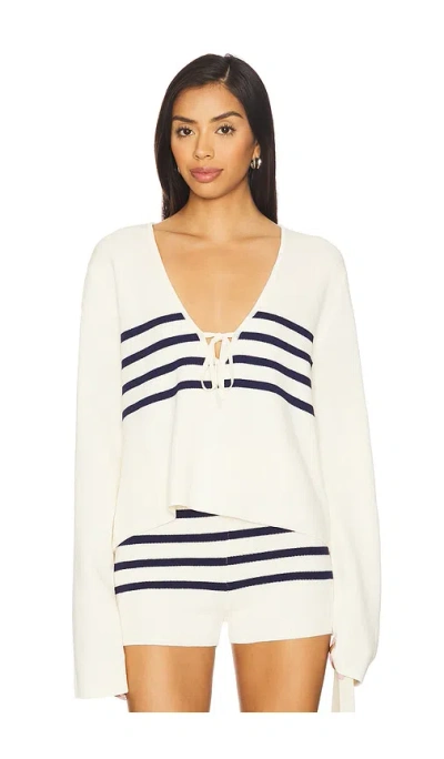 Ser.o.ya Chrys Sweater In Eggshell/navy