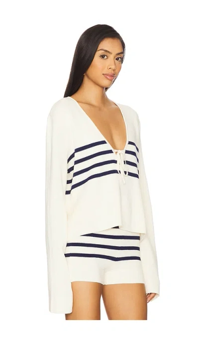 Ser.o.ya Chrys Sweater In Eggshell/navy