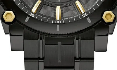 Bulova Luxury Icon Mens Black Stainless Steel Bracelet Watch 98b408