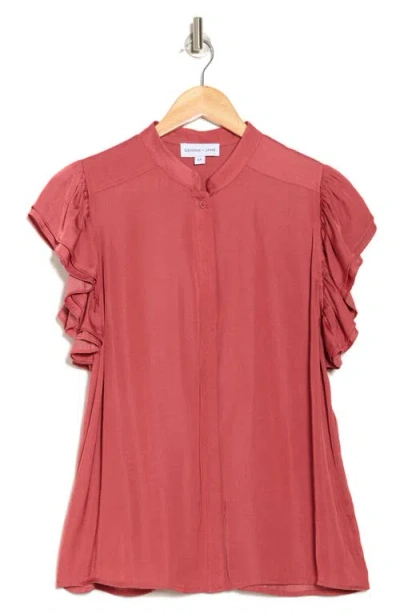 Gemma + Jane Ruffle Sleeve Button-up Shirt
