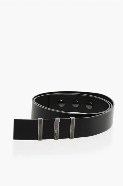 Cavalli Just Eco-leather Belt With Snap Closure