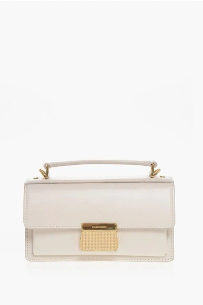 Golden Goose Deluxe Brand Structured Handbag With Gold-tone Clasp And Detachable Strap In White