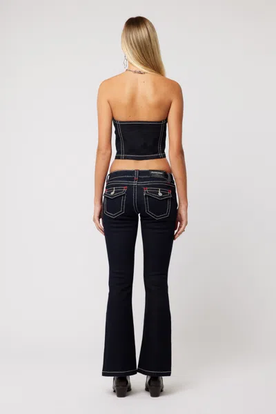 Abrand Cameron Denim Bustier In Black