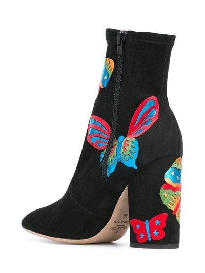 Shop Valentino Garavani Butterfly Appliquéd Ankle Boots