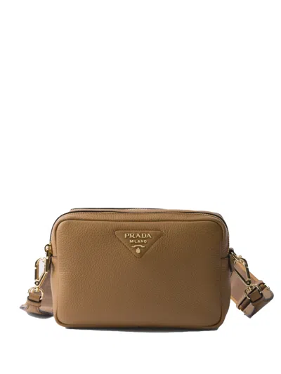 Prada Daino Soft Leather Camera Crossbody Bag In Brown