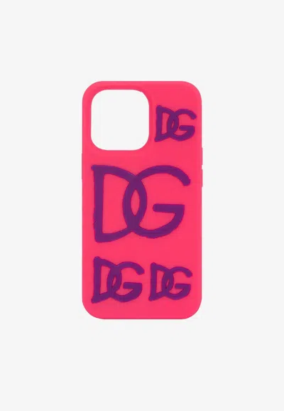 Dolce & Gabbana Dg Millenials Logo Iphone 13 Pro Case In Pink