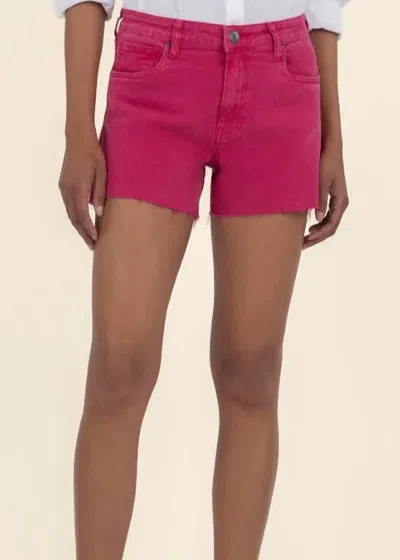Kut From The Kloth Jane High Rise Shorts With Raw Hem In Fuchsia