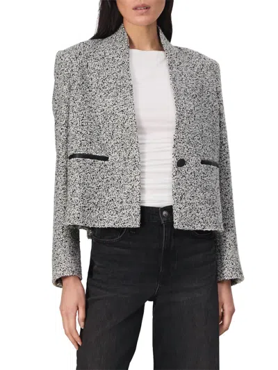Rag & Bone Pippa Wool Blend Tweed Blazer In Gray