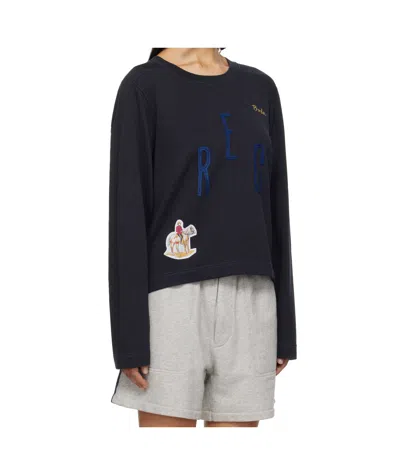 Bode Navy Rec Pullover Sweatshirt In Blue