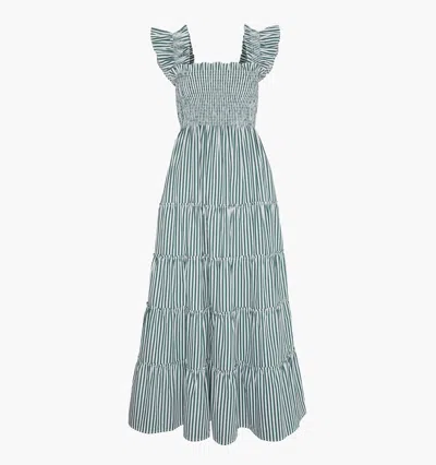Hill House Home The Maternity Ellie Maxi Nap Dress Green Stripe In Blue