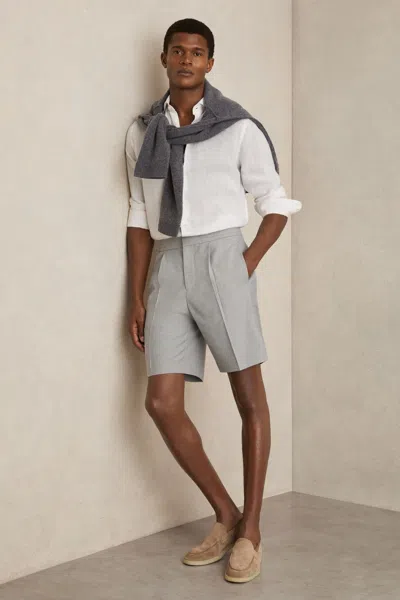 Reiss Soft Grey Relaxed Drawstring Shorts
