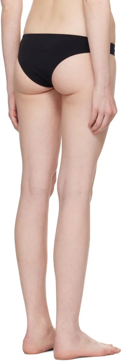 Christopher Esber Black Ruched Crescent Side Bikini Bottom In Black