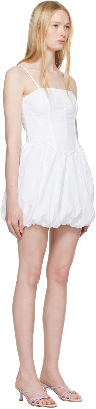 Fleur Du Mal Corset Bubble Mini Dress In White