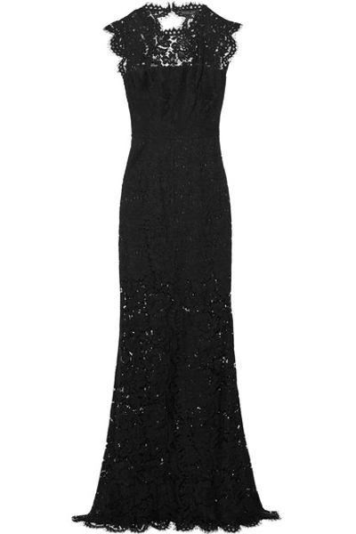 Rachel Zoe Estelle Open-back Lace Dress In Jet Black | ModeSens