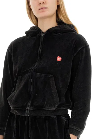 Alexander Wang T T By Alexander Wang Velour Sweatshirt
