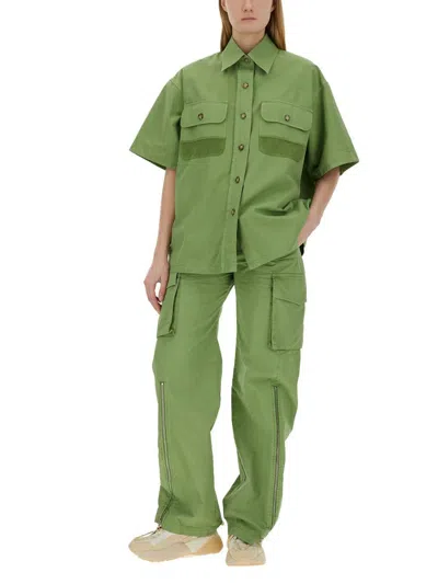 Stella Mccartney Cargo Utility Pants Multiple Pockets In Green