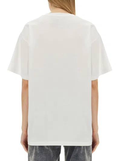 Moschino White Oversized T-shirt With Architectural Graphic