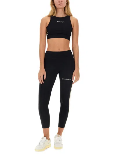 Palm Angels Black Training Crop Sport Top