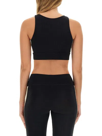 Palm Angels Black Training Crop Sport Top