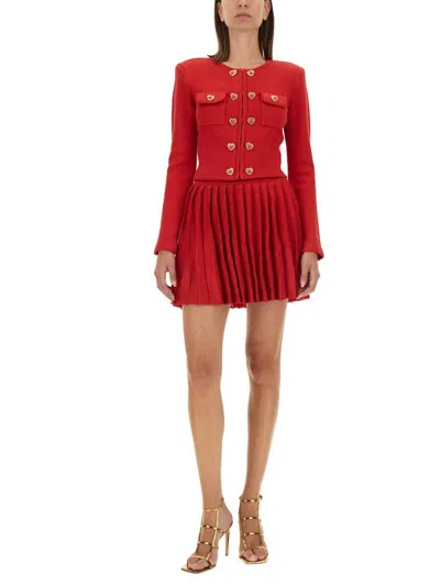 Self-portrait Pleated Knitted Mini Skirt