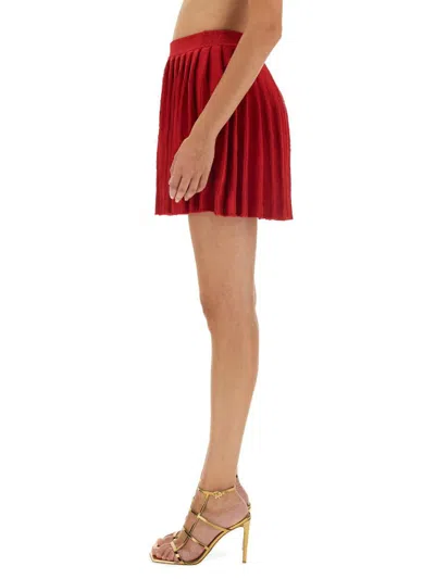 Self-portrait Pleated Knitted Mini Skirt