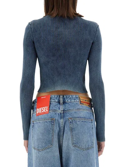 Diesel Cropped Slim-fit Top With Ribbed Texture