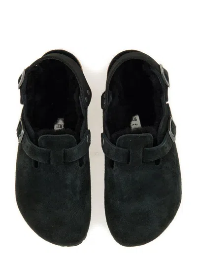 Birkenstock Buckle Cork Open Suede Mules