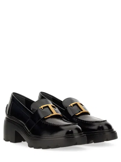 Tod's Shiny Leather Logo Buckle Chunky Loafers