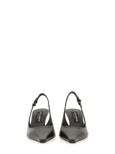 Dolce & Gabbana Slingback With Logo In Black