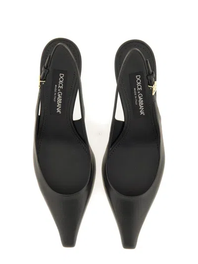Dolce & Gabbana Slingback With Logo In Black