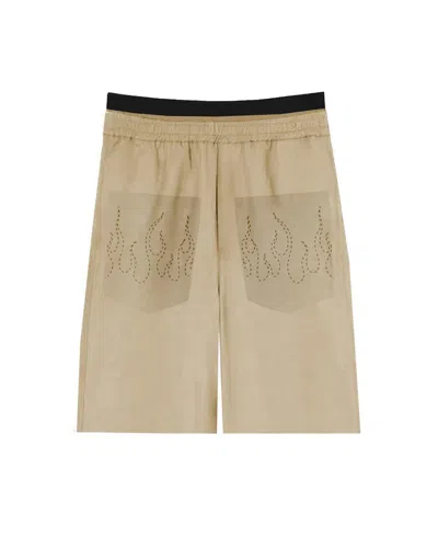 Vision Of Super Bermuda Beige Con Fiamme Ricamate