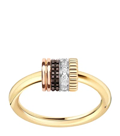 Boucheron Mixed Gold And Diamond Quatre Classique Ring