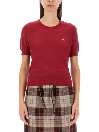 Vivienne Westwood Red Embroidered Logo Sweater