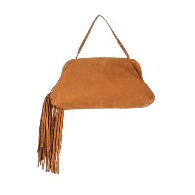 Philosophy Di Lorenzo Serafini Maxi Clutch Bag In Nubuck Leather With Bangs