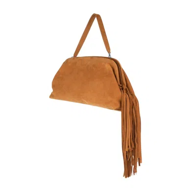 PHILOSOPHY DI LORENZO SERAFINI PHILOSOPHY DI LORENZO SERAFINI MAXI CLUTCH BAG IN NUBUCK LEATHER WITH BANGS 